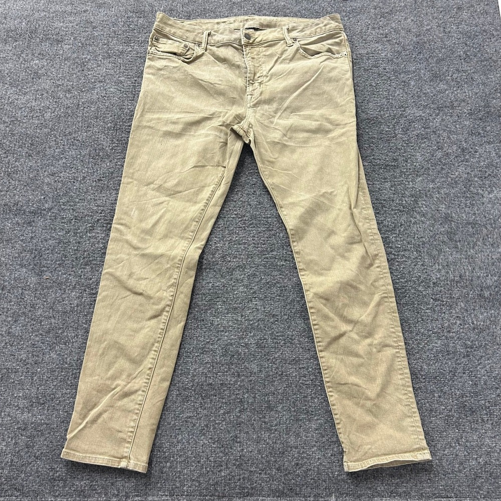 American Eagle Jeans Mens 36x32 Khaki Tan Slim Straight Next Level Flex Stretch